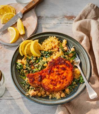 Harissa-honey air-fryer pork chops