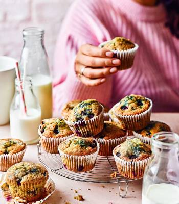 Blueberry kefir muffins