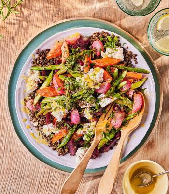 Puy lentil salad with roast veg