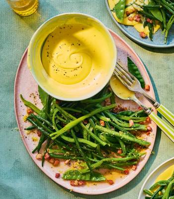 Summer beans with rapeseed hollandaise