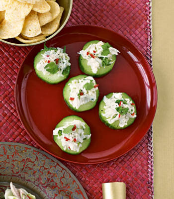 Crab cucumber rounds