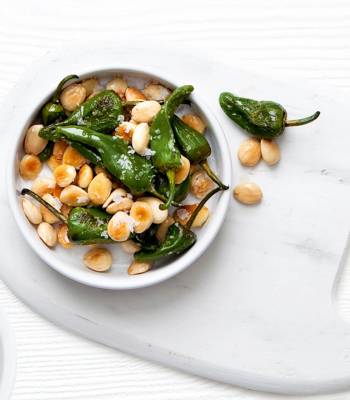 Padron peppers and almonds