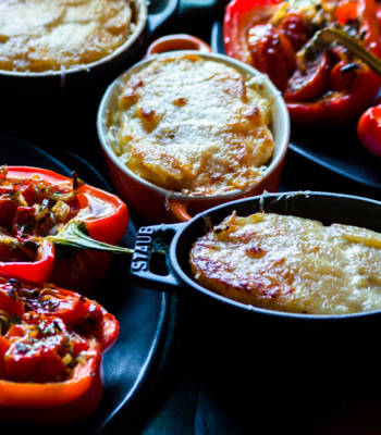 Double bubble sweet potato gratin