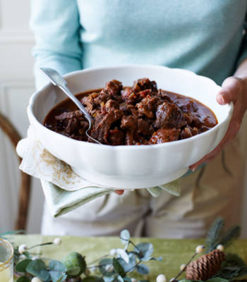 Beef and porcini stew with rosemary, tomato and Chianti 