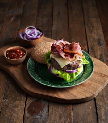 Classic cheese and bacon burger