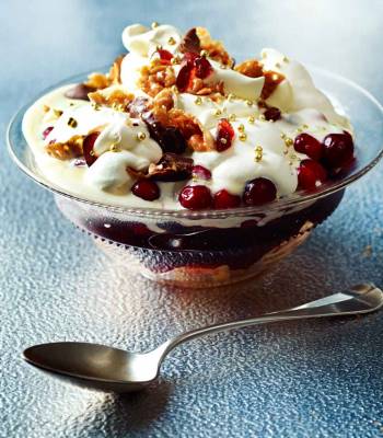Cheat’s Christmas cranberry trifle