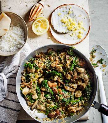 Mushroom and spinach quinoa ‘risotto’ 