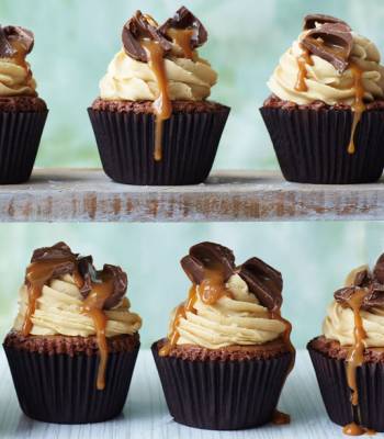 Salted caramel brownie cupcakes