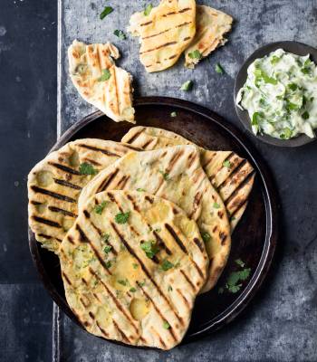 Barbecued Masala potato-filled flatbreads