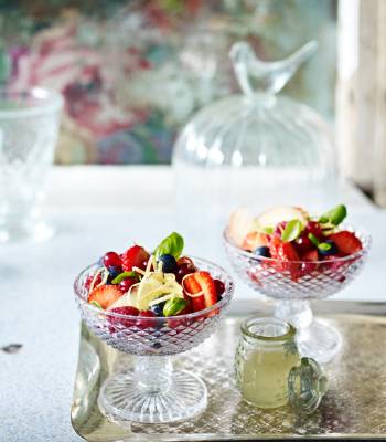 Basil and lemon summer berry salad