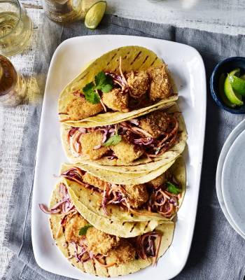 Cod tacos with smoky coleslaw