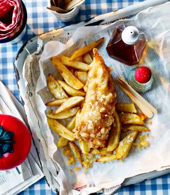 Homemade fish and chips  