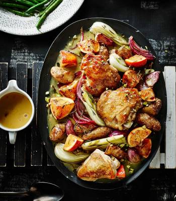 Sicilian roast chicken with fennel and blood oranges