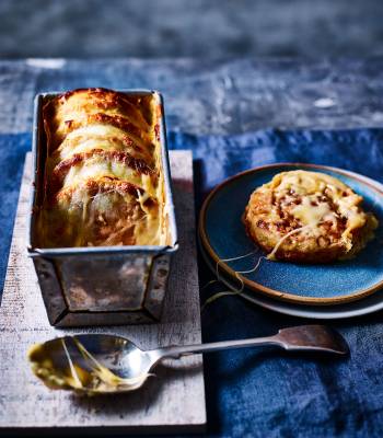 Cheese and Marmite crumpet loaf