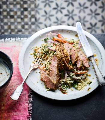 Spiced duck breast with couscous salad