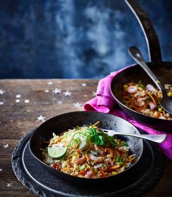 Fridge-forage Tex-Mex rice with prawns