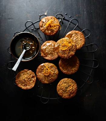 Mini carrot and orange cakes with rum drizzle