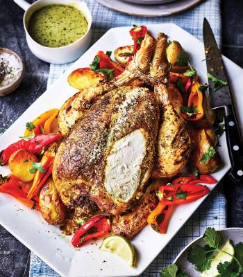 Green curry roast chicken