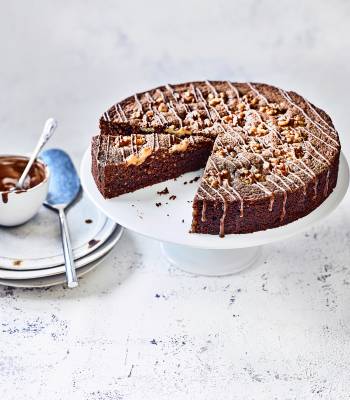 Swiss chocolate & walnut cake