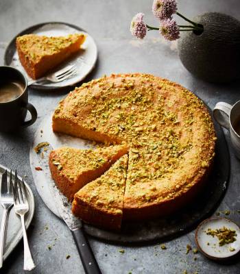 Gluten-free lemon polenta drizzle cake