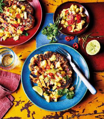 Cajun cauliflower steaks with pineapple salsa