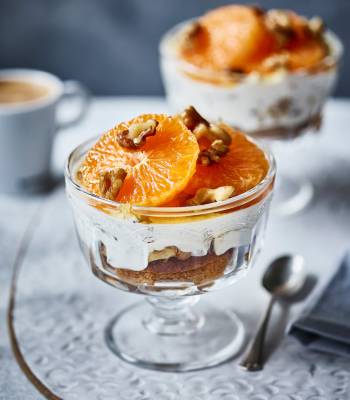 Individual clementine & walnut tiramisu from California Walnuts