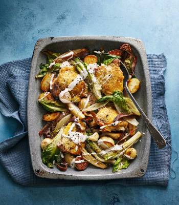Chicken Caesar traybake