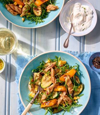 Sponsored: Chargrilled warm summer salad with What The Cluck Chicken Style Chunks