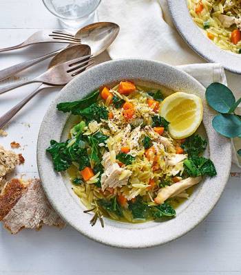 Lemony leftover turkey orzo 