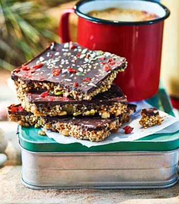 Chocolate quinoa brittle