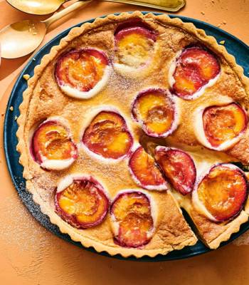 Plum clafoutis tart