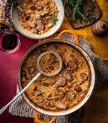 Creamy venison and chestnut 'st-oup'