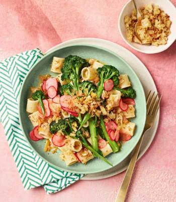 'PSB' pasta with preserved lemon butter