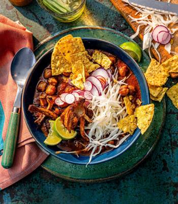Roasted mushroom pozole