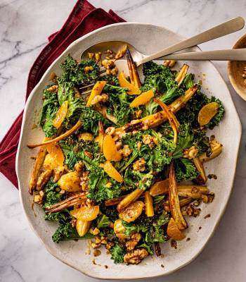 Kale and roasted parsnips