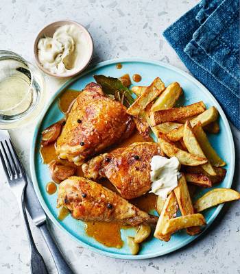 Garlic chicken and chips