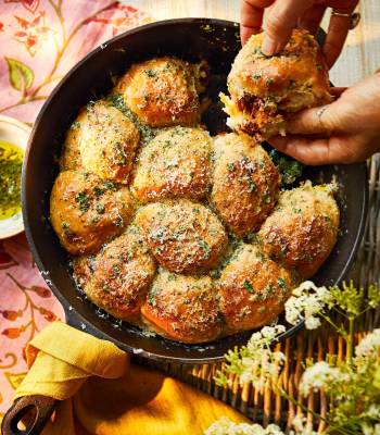 Antipasti-stuffed tear-and-share buns