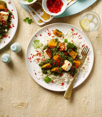 Saag paneer with cauliflower rice 
