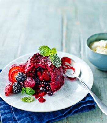 Berry-rich summer puddings