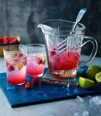 Raspberry, lime and rose cordial