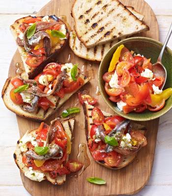 Anchovy and tomato bruschetta