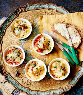 Cheesy smoked haddock pots