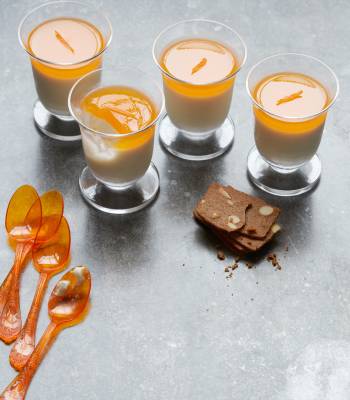 Clementine, coconut and cardamom panna cotta