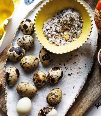 Quail eggs with fennel and chilli salt
