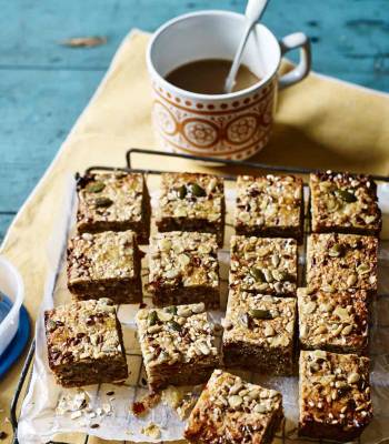 Coconut, banana and date breakfast squares