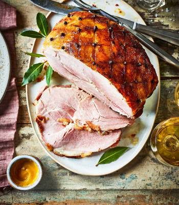 Slow-cooked cider, clove and honey-glazed ham