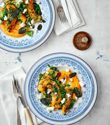 Buttered squash salad with sage and goats' cheese