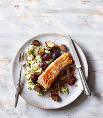 Salmon with tarragon crushed potatoes