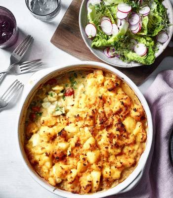 Curried fish pie with spiced potato topping