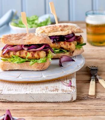 Sponsored: BBQ Little Willies Sausage burgers with caramelised onions